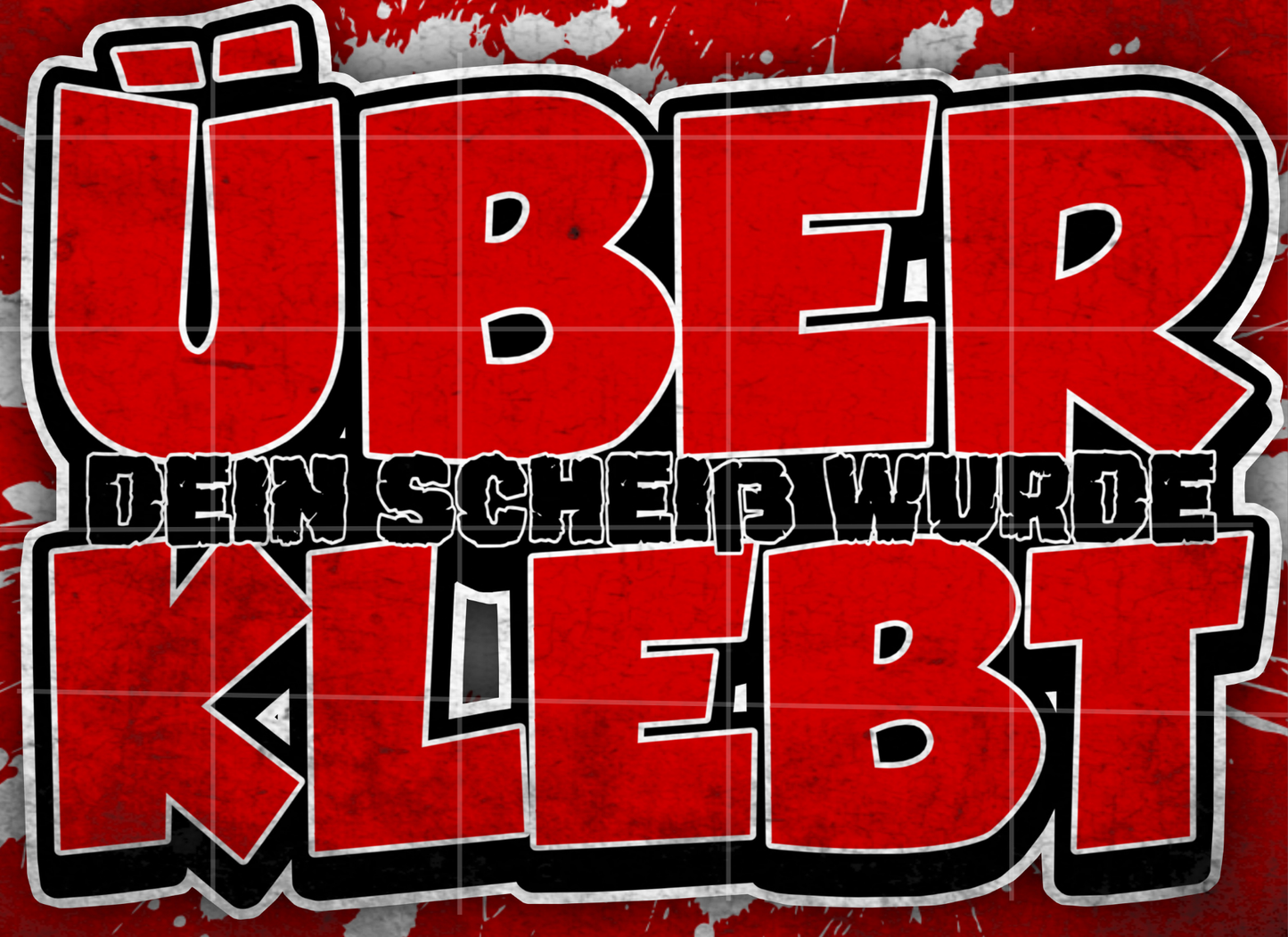 Rot-weißer Fußball-Sticker mit Fankultur-Bezug, inspiriert von Fankultur und Stadionatmosphäre